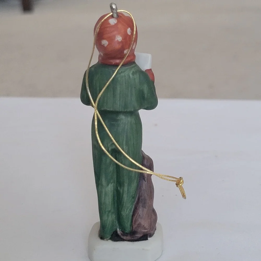 Vtg‎ 1978 Ceramic Norman Rockwell Dave Grossman Christmas Ornament Caroler w Dog